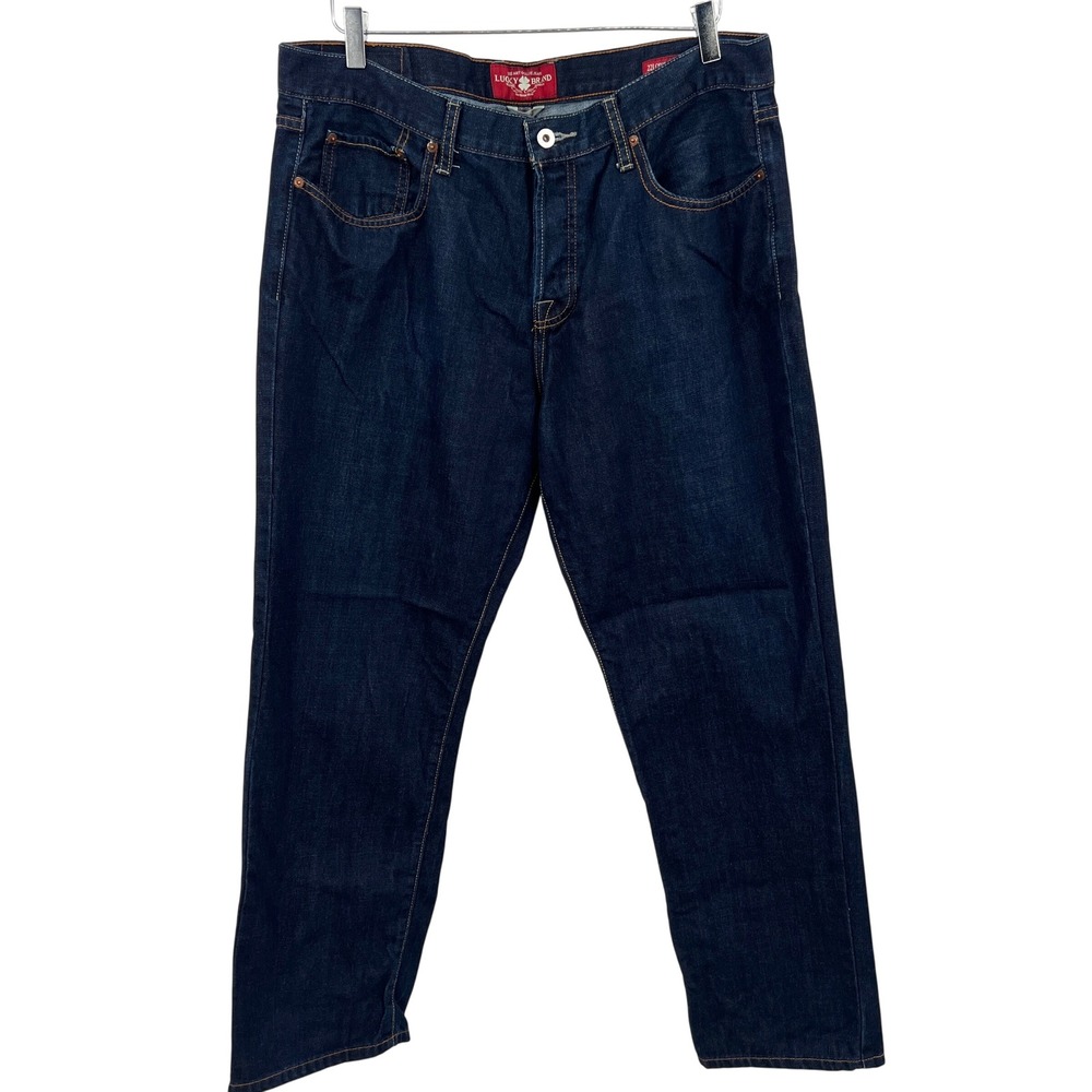 Lucky Brand Jeans 221 Original Straight Size 38 x 30‎ Dark Wash Button Fly